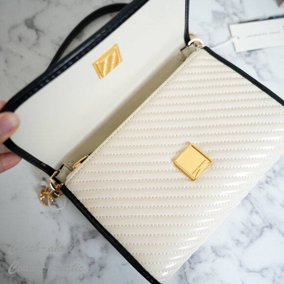 Tory Burch Emerson Patent Puffy Quilted Leather Chain Wallet Crossbody - Picture 8 of 10